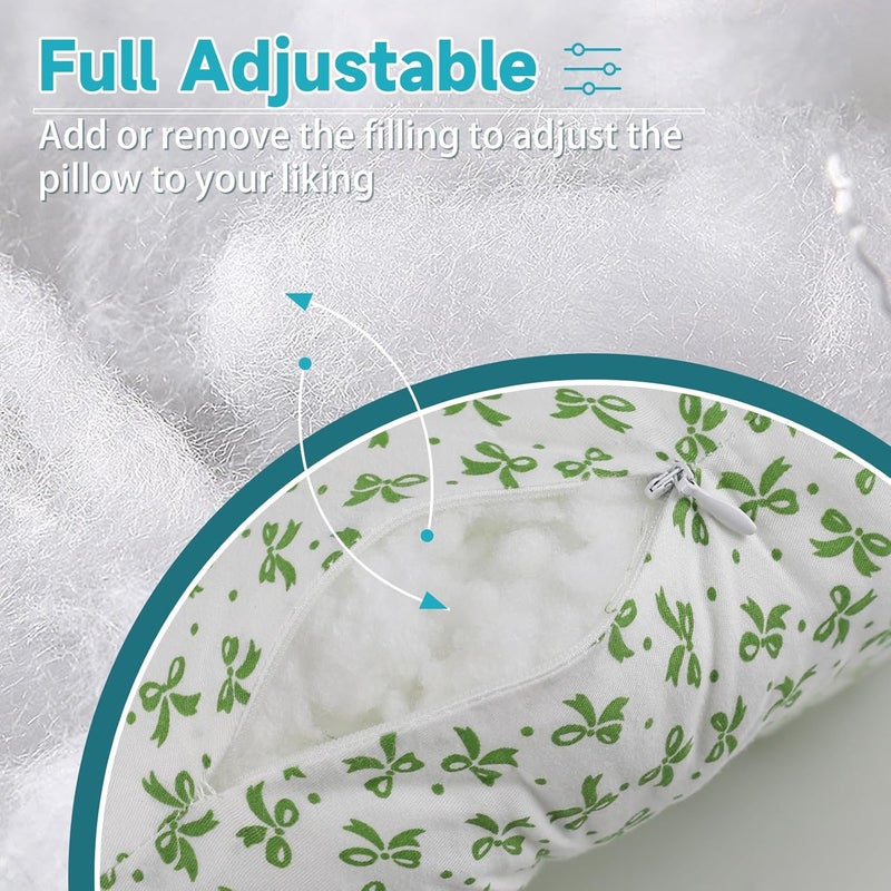 Wuronsa Ear Piercing Pillow with an Ear Hole, Cotton and Polyester Side Sleeping Pillow for CNH and Ear Pain Ear Inflammation Pressure Sores for Side Sleepers, Ear Guard Pillow (Green Flower) - Image 5